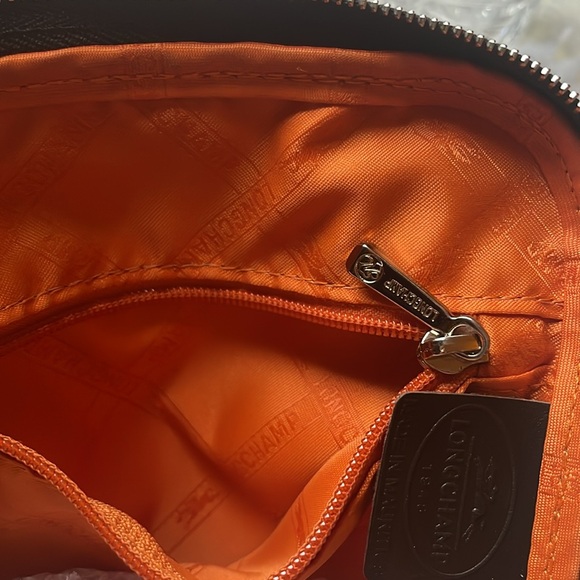 Leather cavalier mocha Longchamp crossbody bag! UNISEX - Picture 9 of 10